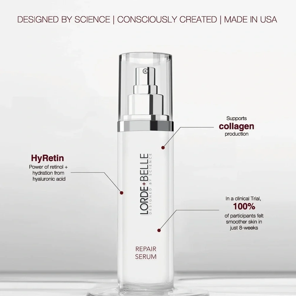 NIB LORDE + BELLE REPAIR SERUM- scientifically proven, potent skincare! 🤩